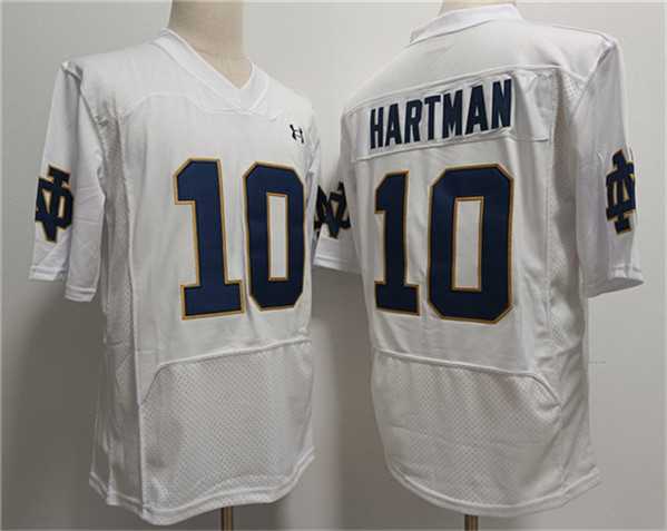 Mens USC Trojans #10 Sam Hartman White With Name Stitched Jersey